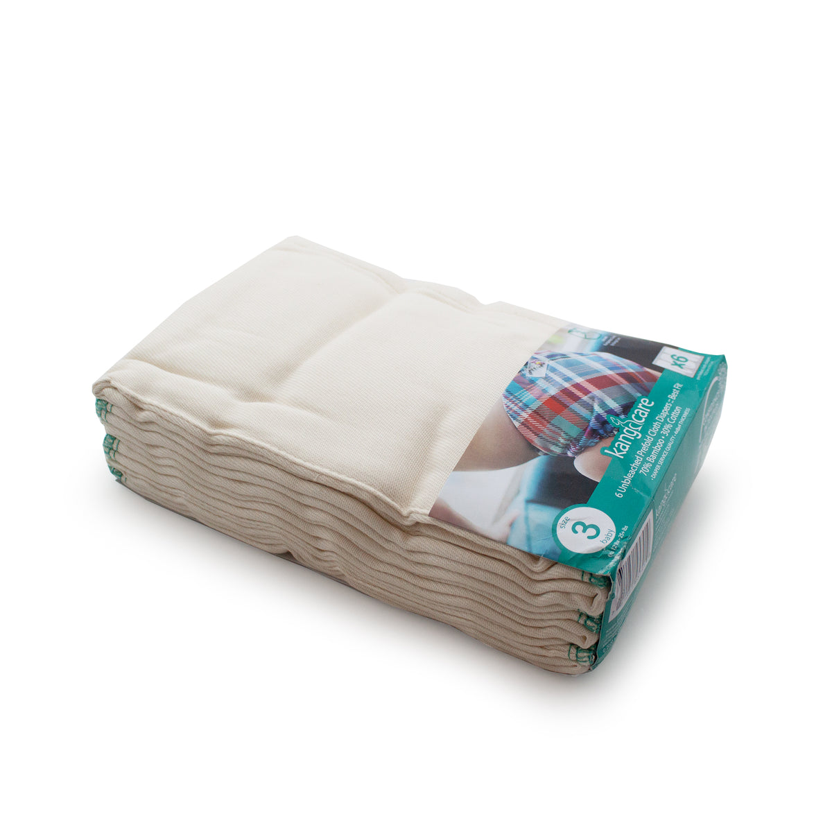 Kanga Care Bamboo Prefold Cloth Diapers (6pk) - Size 3 : Baby