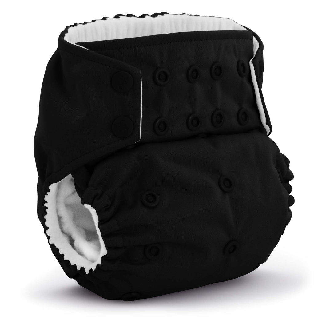 Rumparooz G3 One Size Pocket Cloth Diaper Phantom Black with Patented Double Gusset protection for no blowouts