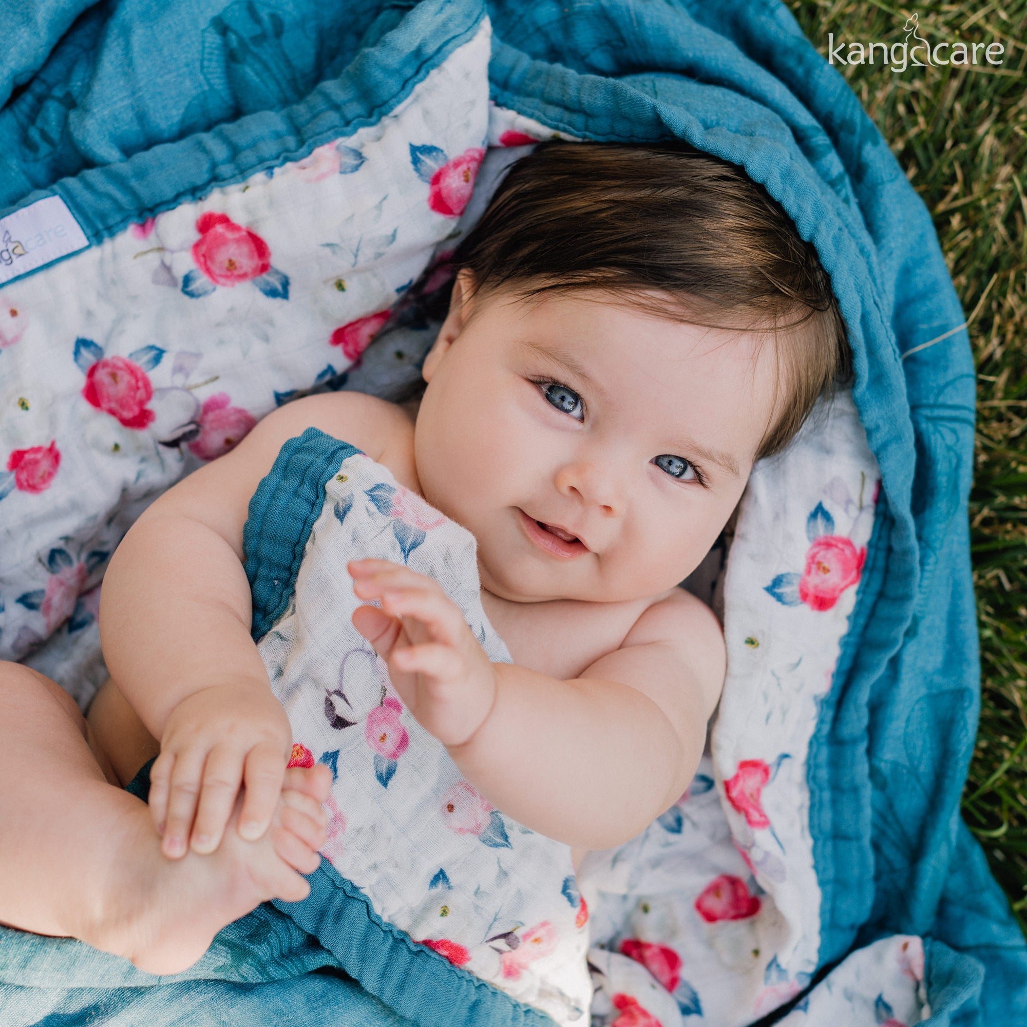 Kanga Care Bamboo Muslin Blanket Baby Lily reversible